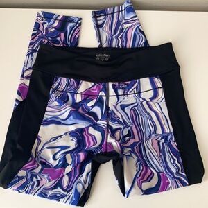 CK dip dye tie dye marbled purple and blue leggings